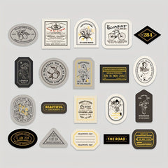 40 Bronzing Boxed Stickers, Light Retro Seal Stickers, Hand Writable