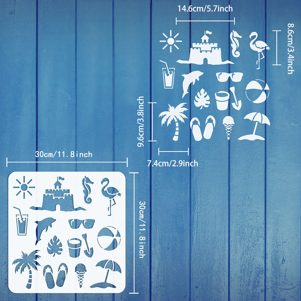 Summer Stencils Set for Wall Painting