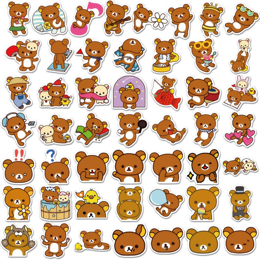 100pcs Cartoon Bear Stickers Animal Bear Diy Stickers Waterproof Stickers