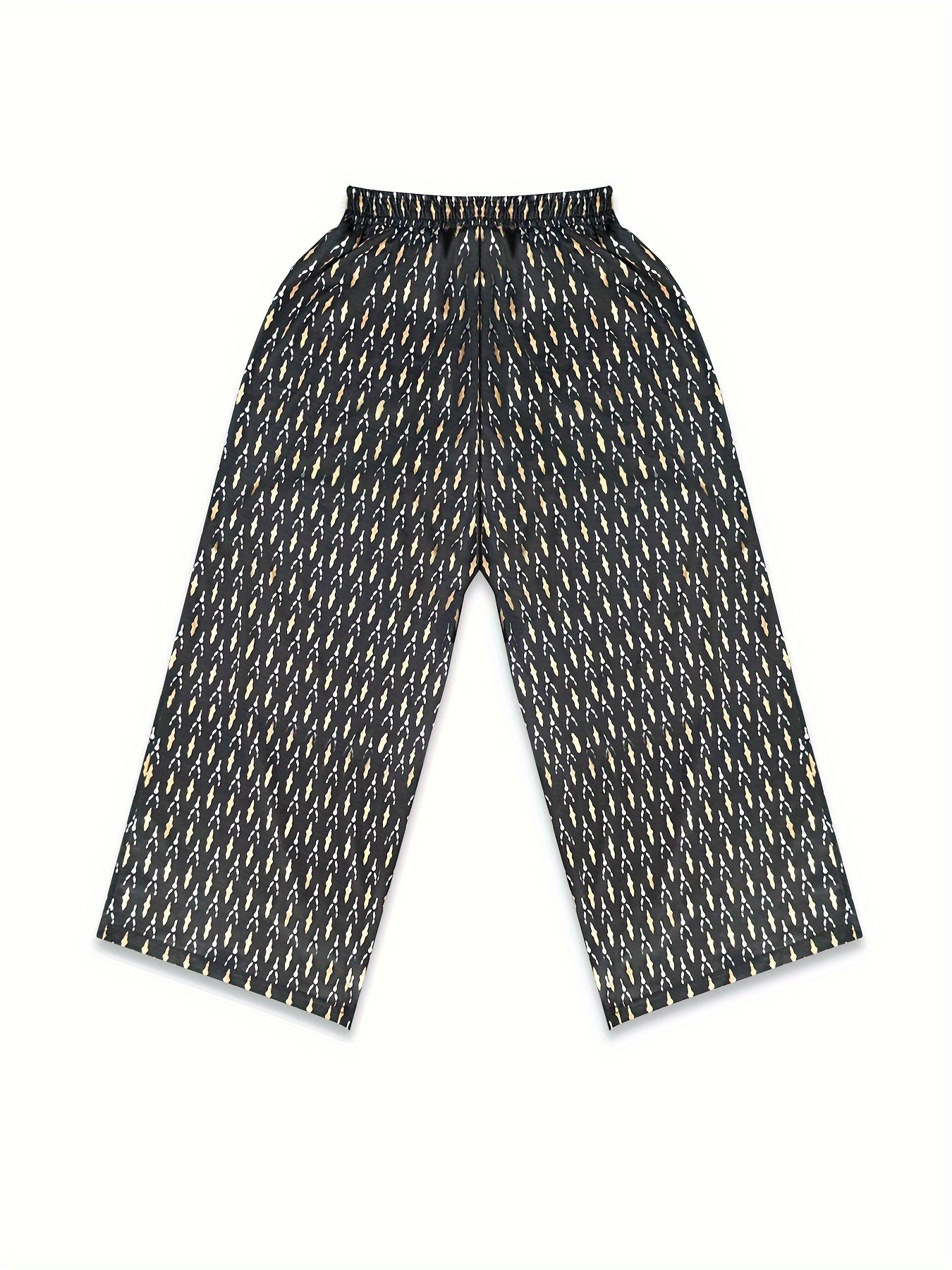  Women's Allover Print Wide Leg Trousers