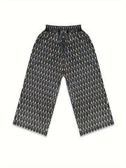  Women's Allover Print Wide Leg Trousers