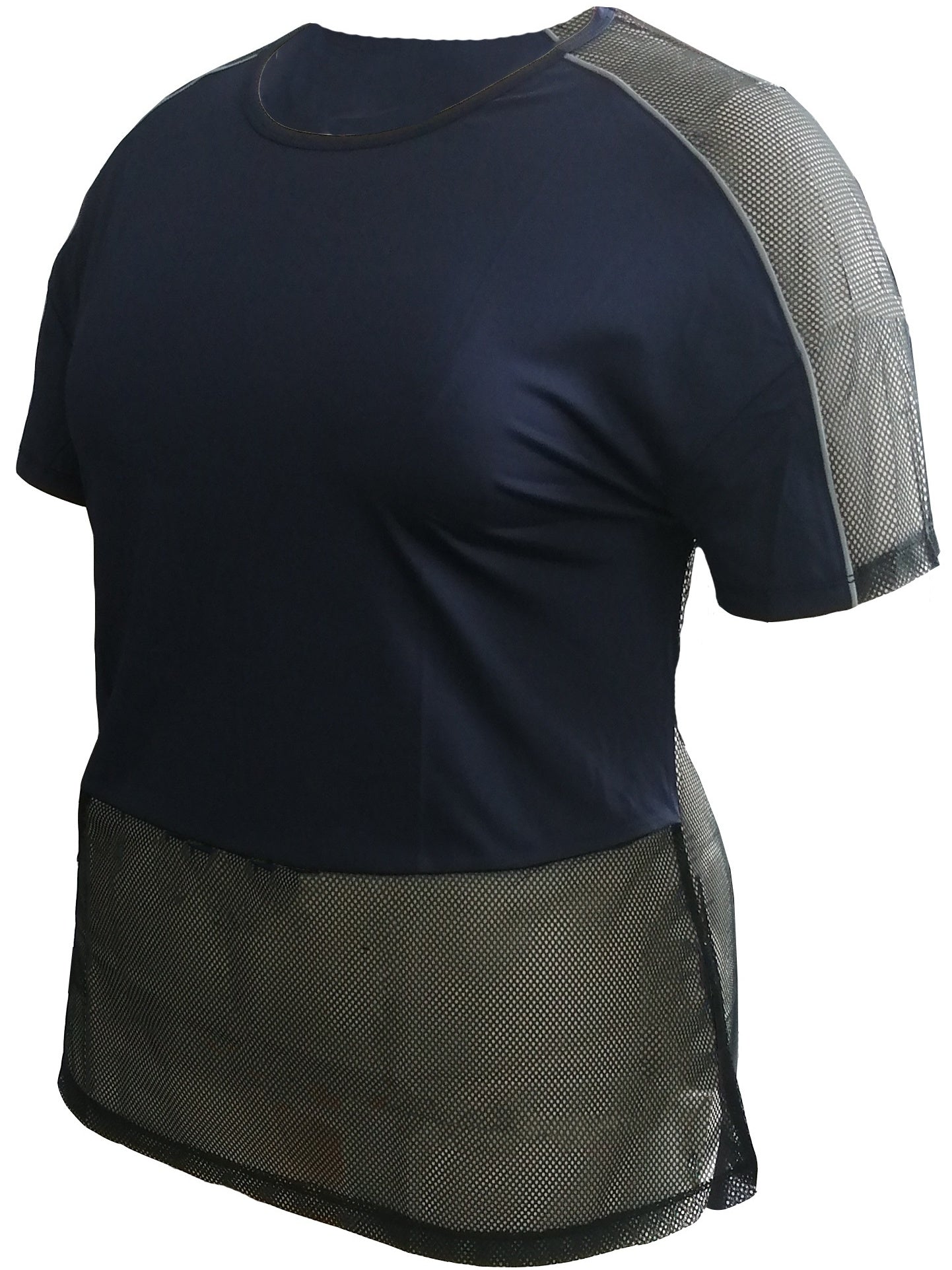  Colorblock Mesh Short Sleeve Fitness T-shirt