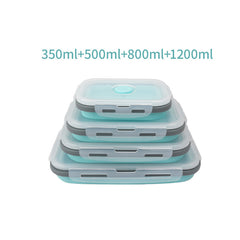 4pcs Leakproof Silicone Insulated Lunch Box Collapsible Bento Box