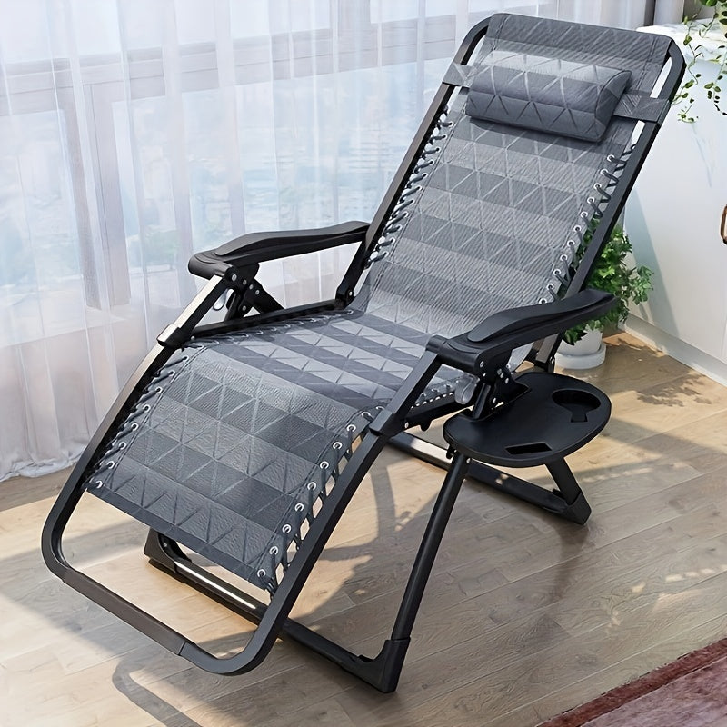 Adjustable Folding Camping Chair with Headrest & Cup Holder