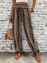  Boho Pants Women's Plus Geo Print High Waisted Harem Trousers