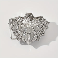 Vintage Silvery Spider Belt Buckle for DIY