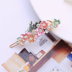 Vintage Flower Hair Pins Rhinestone Acrylic Resin Hair Clips