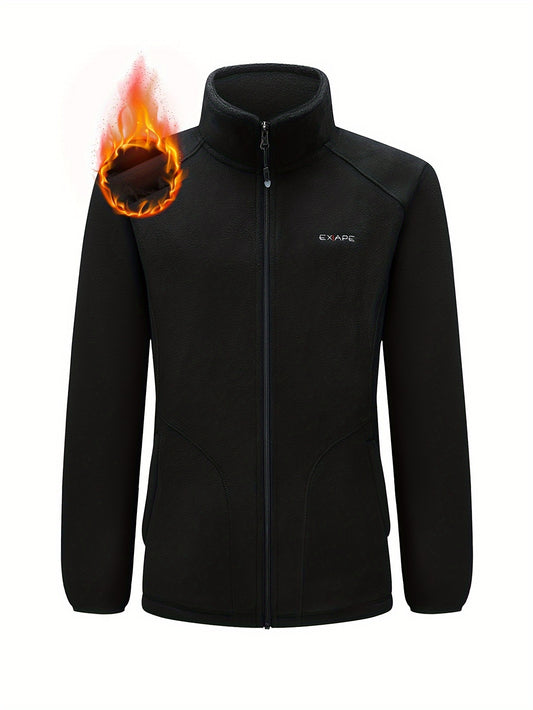 Men's Warm Fleece Stand Collar Jacket for Outdoors