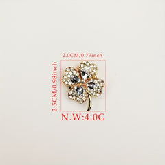 2pcs Four Leaf Clover Rhinestone Button Covers for Easter Football Spring