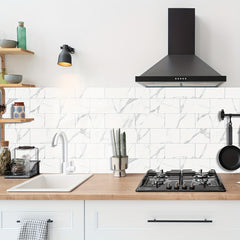 Marble Printed Kitchen Tile Stickers - Self-Adhesive Foam Tile Sticker