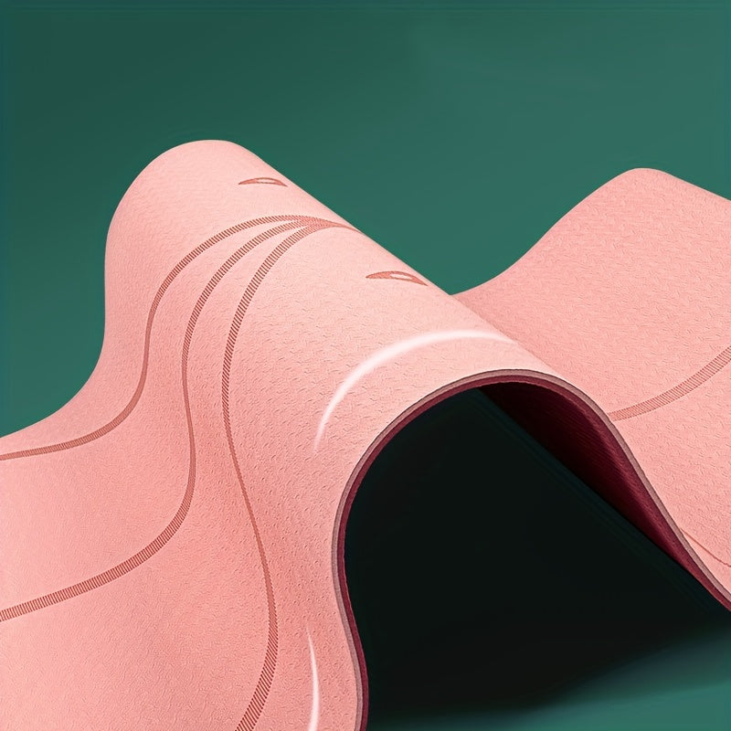 6mm Soft TPE Yoga Mat With Asana Guide Line & Storage Bag