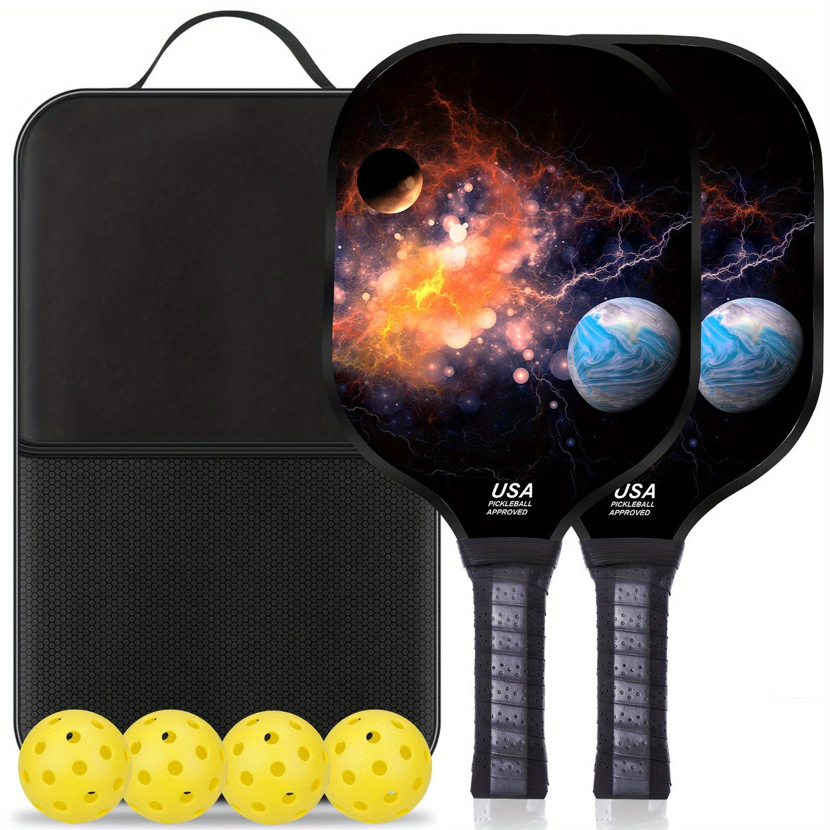 2pcs Pickleball Paddles Set Of 2 With 4 Balls