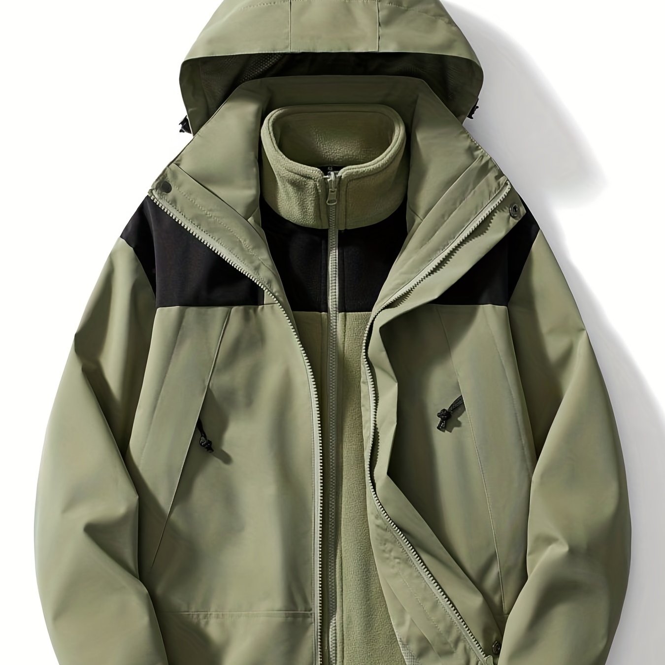 Women's Block Fleece Hooded Jacket for Outdoor Sports
