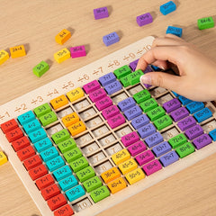 Wooden Math Practice Toy for Kids Educational Puzzle with Numbered Blocks