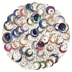 50pcs Galaxy Crescent Moon Stickers - Celestial Designs for DIY Projects