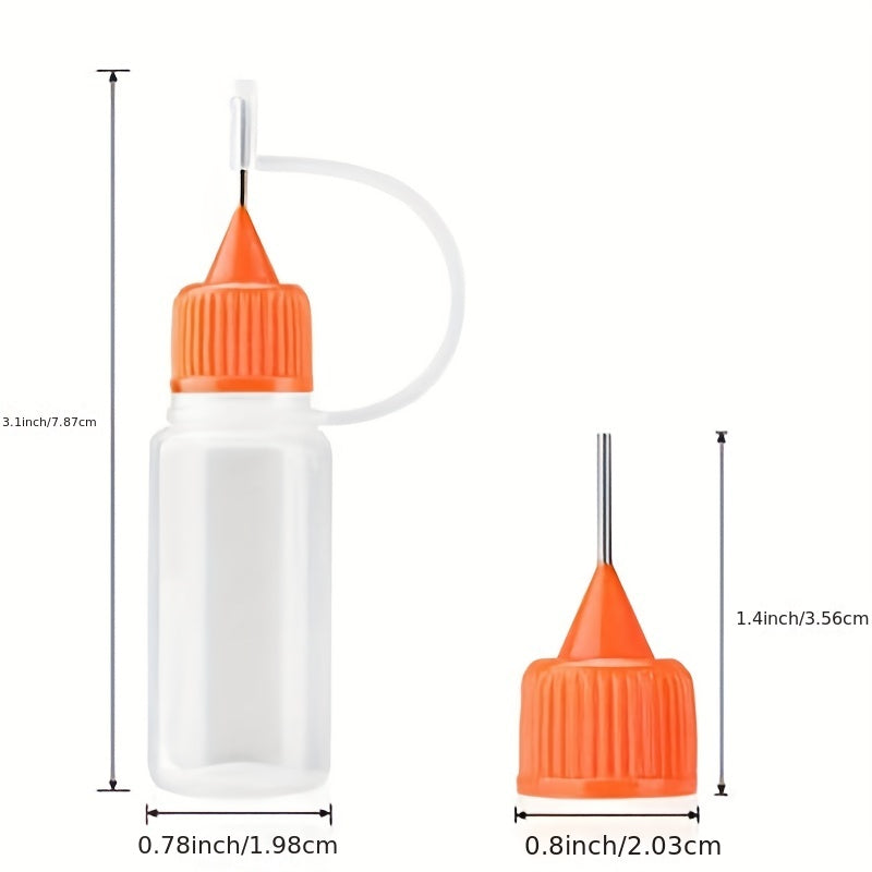 6pcs 10ml Needle Tip Glue Bottle & Colorful Tips DIY Quilting Craft Paint