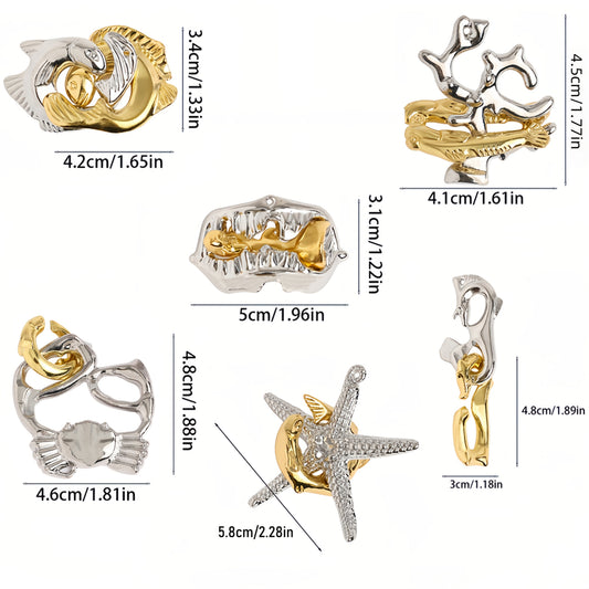 MMIDE Metal Brain Teaser Puzzle Interlocking Rings Game