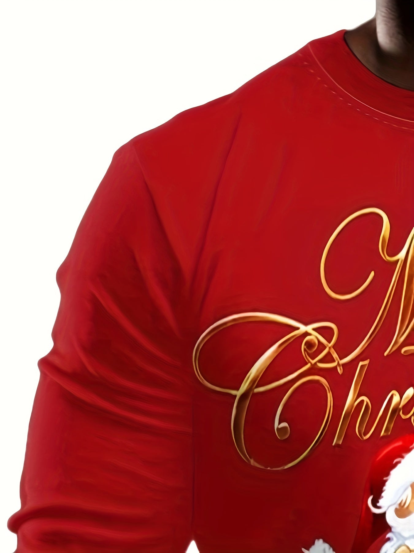 Christmas Santa Claus Print Men's Long Sleeve Tee
