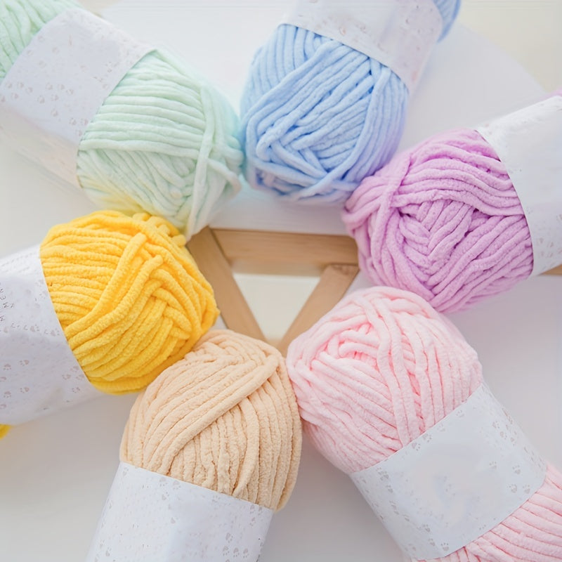 Soft Chenille Yarn for Knitting Crochet 67-97m