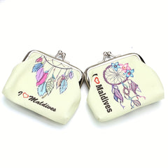 Leaf Pattern Coin Purse Bag Kiss Lock Key Bag Birthday Gift