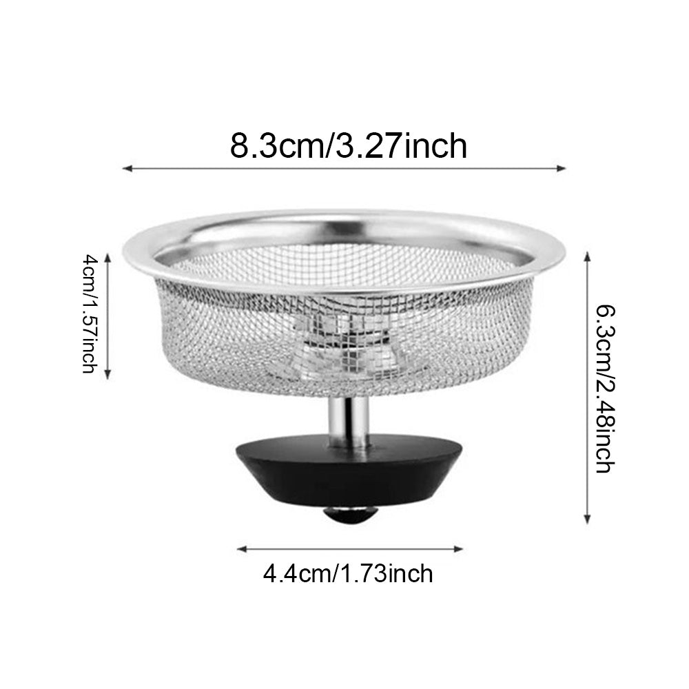 Stainless Steel Mesh Sink Filter Basket - Hair Catcher and Kitchen Sink Strainer