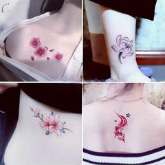 30 Sheets Waterproof Flower Tattoo Stickers for Women