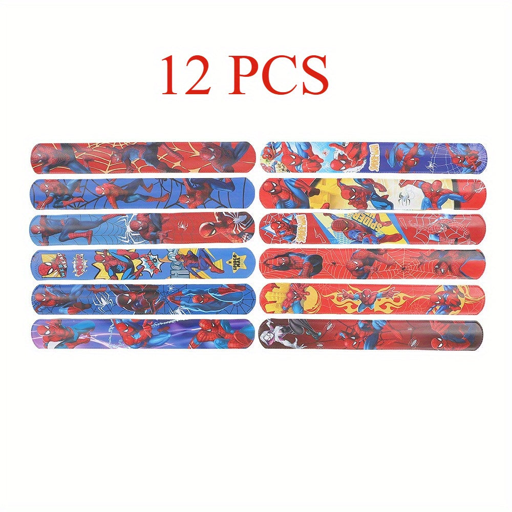 12pcs Spider Man Superhero Slap Bracelets for Parties