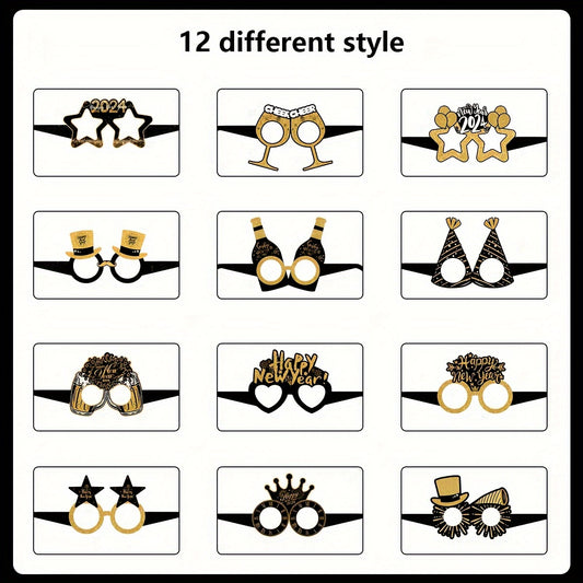 Year 3D Paper Glasses Happy Year Party Decoration Photo Props