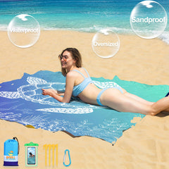 Waterproof Sandproof Beach Blanket Lightweight Mat Outdoor Travel Camping Pi