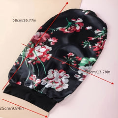 Floral Print Bandana Turban Cap Soft Silk Satin Sleep Cap