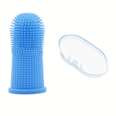 2pcs Silicone Fingertip Pet Toothbrush For Dog & Cat