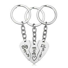 3Pcs Sister Mother Keychain Set Puzzle Keyring Mom Daughter Jewelry Gift