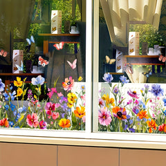 Floral Removable PVC Sticker 28 x 89 - Wall & Glass Window Decor