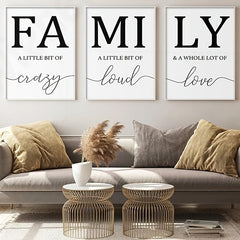 3pcs Family Wall Poster Canvas Painting