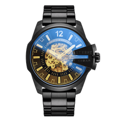 KUERST Steel Strap Mechanical Watch with Glow Pointer