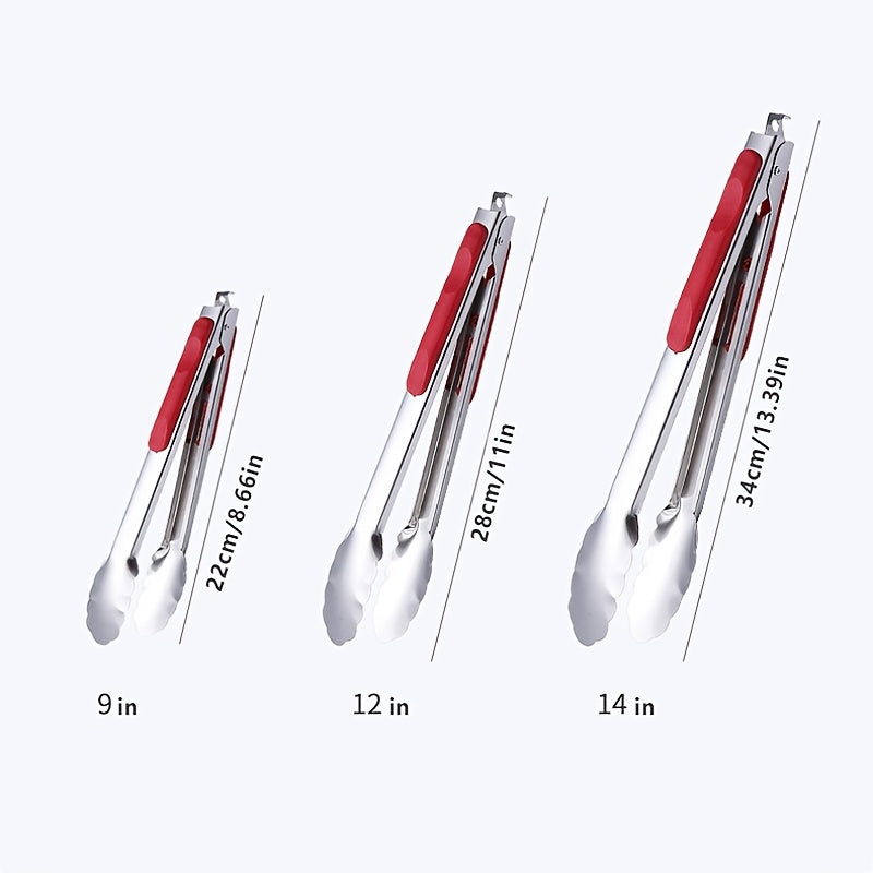 3pcs Stainless Steel Food Clip for BBQ and Kitchen Use