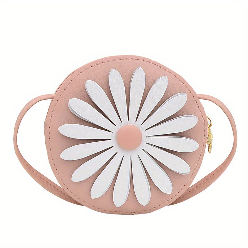 Kids PU Leather Little Daisy Crossbody Bag Mini Coin Purse