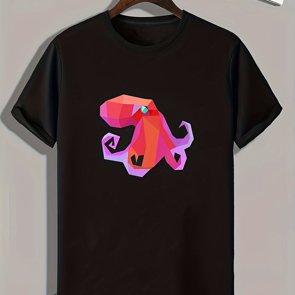 Octopus Print Men's Graphic Tee for Summer