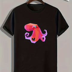 Octopus Print Men's Graphic Tee for Summer