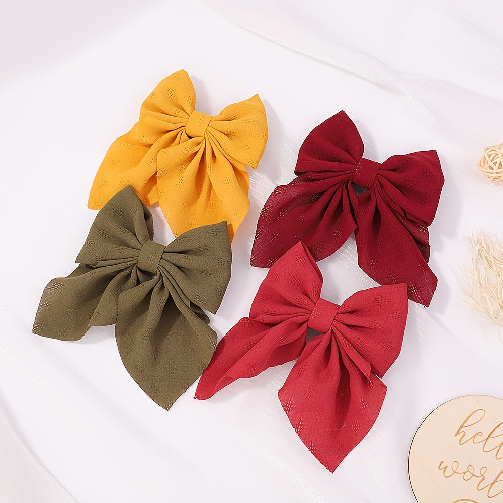 4pcs Baby Girls Bow Hair Clip Set for Baby Girls