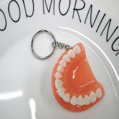 Denture Model Keychain Funny Resin Tooth Key Ring Accessory