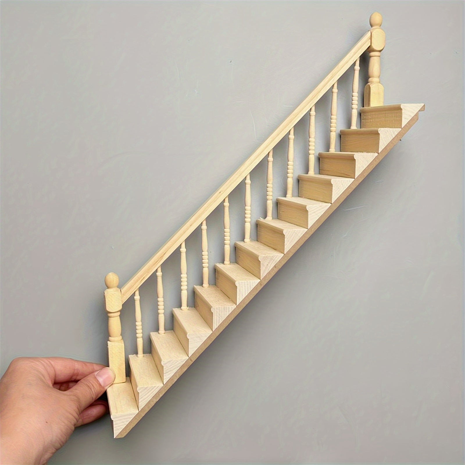 DIY 1:12 Dollhouse Model with Vintage Stairs & Handrails