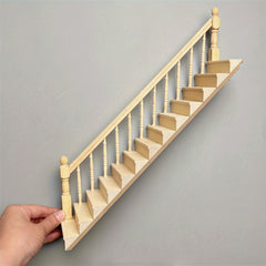 DIY 1:12 Dollhouse Model with Vintage Stairs & Handrails