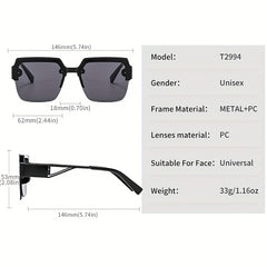 Oversized Square Frame Sunglasses Gradient Lens