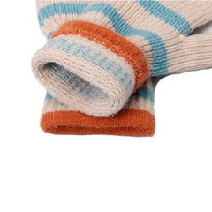 Knitted Striped Finger Gloves Hand Warmers for Women