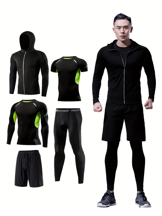 Men's Quick-Drying Stretch Fitness Set for Summer Sports