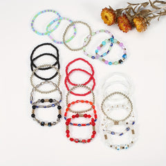 Boho Beaded Bracelet Set Stackable Hand Jewelry Women