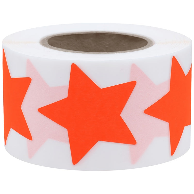 500 Sheets 38mm Fluorescent Red Pentagram Sticker Roll