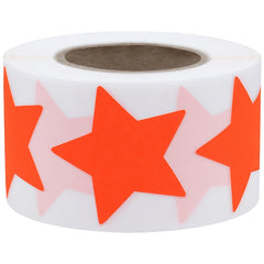 500 Sheets 38mm Fluorescent Red Pentagram Sticker Roll