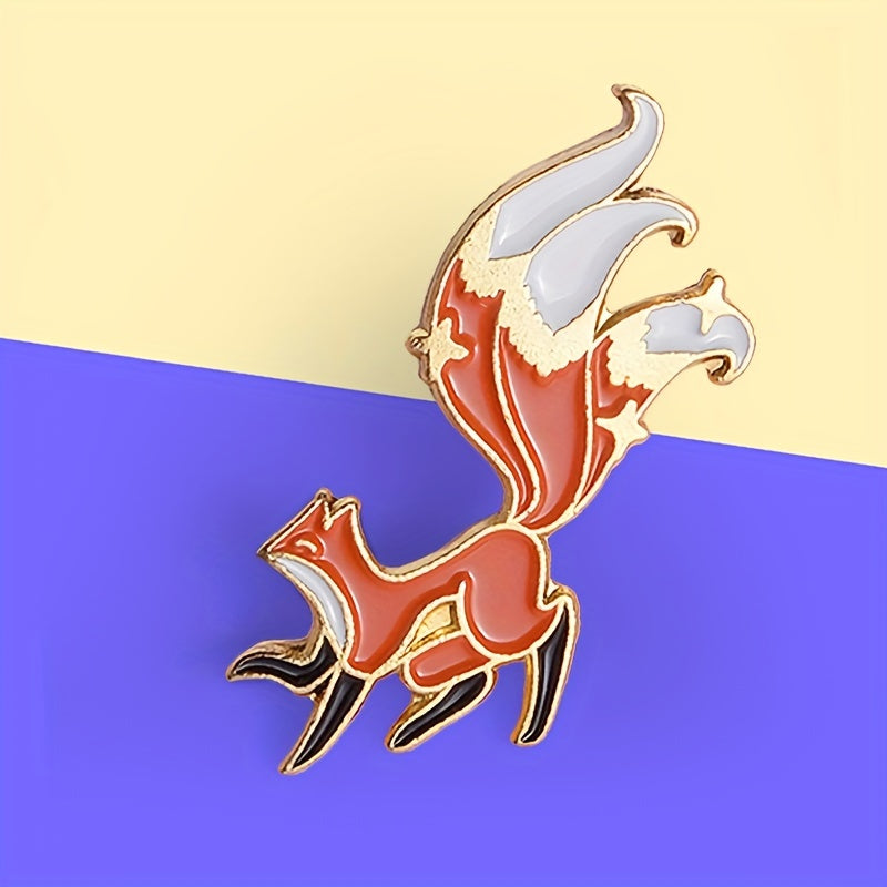 Fox Pin Brooch for Backpacks Jackets Hats Scarves Pants